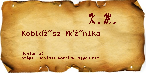 Koblász Mónika névjegykártya